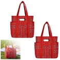 thumbnail image 2 of Women's Americana Cut Out Tote Bag,Red Bandana Print Shoulder Tote Bag with Multiple Pockets,Large Capacity Casual Handbag for Daily Use, 2 of 6