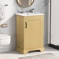 thumbnail image 2 of 20" Bathroom Vanity with Sink, Bathroom Cabinet with Soft Closing Door, Storage Rack and Adjustable Shelve, Natural Wood, 2 of 7