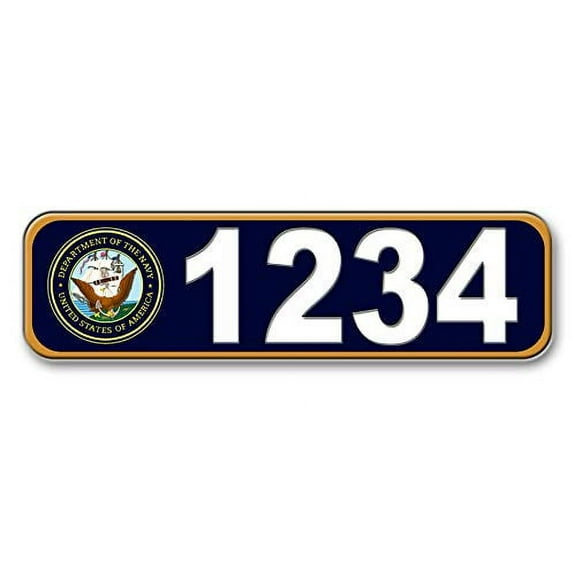Navy, Reflective Curb Address Sign