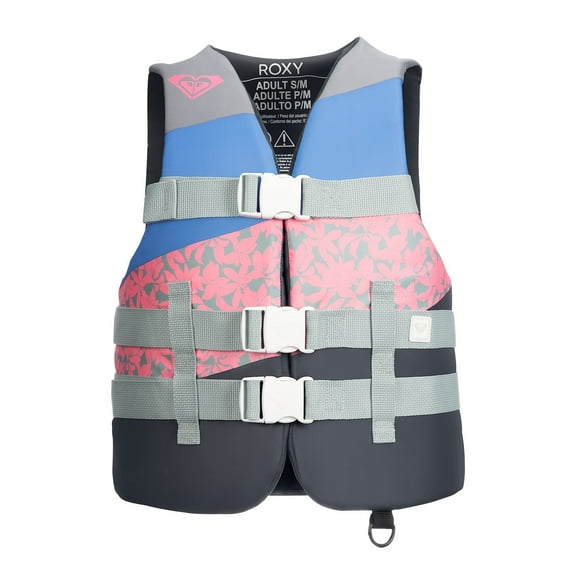 ROXY USCG Approved Women’s Life Vest, Light-Weight EPE Foam and Oversized Arm Holes, Three Belts with Quick-Release Buckles & D-Ring for Fishing and Boating – S/M Size