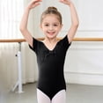 thumbnail image 2 of Girls Short Sleeve Dance Leotard with Front Bow Detail,Cute Ballet Bodysuit, 2 of 7