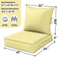 thumbnail image 3 of Pakunoda Outdoor Deep Seat Cushion Set for Patio Furniture, Waterproof & Fade Resistant, 22" L X 24" W X 4" H,Creamy Yellow, 3 of 6