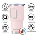 thumbnail image 2 of AQUAPHILE 30 oz Tumbler with Lid and Straw, Stainless Steel Vacuum Insulated Water Coffee Tumbler Cup, Double Wall Powder Coated Spill-Proof Travel Mug Thermal Cup,Pink, 2 of 5