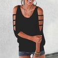 thumbnail image 2 of NJGRAE Cute Summer Tops for Women Women’S Oversized T-Shirts Women's Off The Shoulder Casual T Shirt with Point Pullovers Office Casual Short Sleeve L, 2 of 5