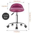 thumbnail image 3 of Taburete giratorio ajustable con respaldo de cuero PU KKTONER en rojo rosa, 3 of 7