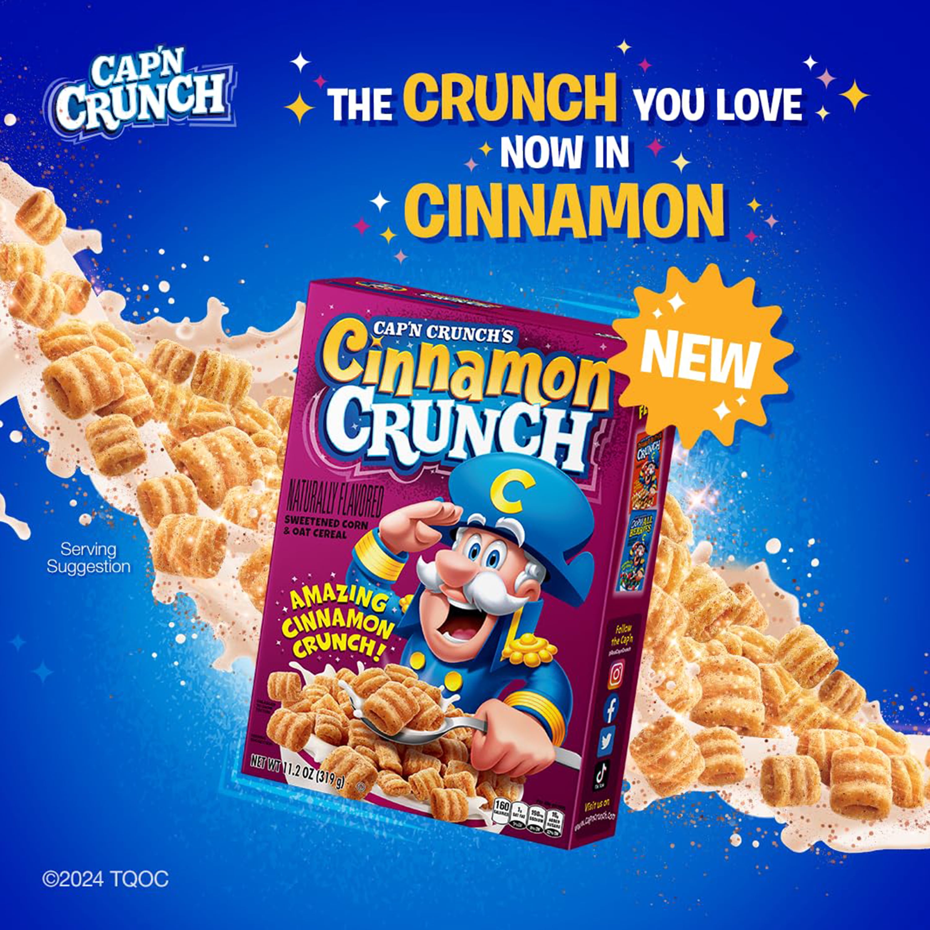 Cap'n Crunch Sweet Corn and Crunchy Oat Cereal, 3 Flavor Variety Pack, Large Size Boxes (4 Pack)