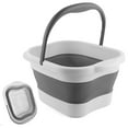thumbnail image 1 of Leemeimei Baño de pies 15L (4 GL) Bañera plegable para pies con asa, masajeador de spa para pies, remojo de pies para pies secos y agrietados, cubo de plástico para pies, color gris, 1 of 5