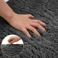 thumbnail image 3 of XWZO Shaggy Bathroom Rug for Lavatory Floor 1 Piece, Machine Washable High Pile Absorbent Non Slip Small Floor Mat with Rubber Backing, Dark Grey, 16x24 Inch, 3 of 7
