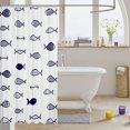 thumbnail image 3 of Manfei Doodle Ocean Fish Shower Curtain 72Wx78L, Rustic Arrow Bath Curtain, Navy White, 3 of 5