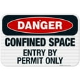 thumbnail image 1 of Danger Confined Space Entry By Permit Only Sign, OSHA Danger Sign, 12x18 Reflective Aluminum EGP, 1 of 1