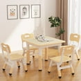thumbnail image 1 of Height-Adjustable Kids Table and 2 Chairs Set with Graffiti Desktop, Toddler Table with Storage and Non-Slip Legs for Reading, Drawing, Playing, Eating, 1 of 9