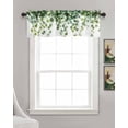 thumbnail image 3 of Country Green Leaves Kitchen Valances for Windows Farmhouse Linen Window Valance Curtain for Living Room Window Treatment Country Pastoral Vines Plants Valance Rod Pocket Topper Drape, 60 x 18 Inch, 3 of 6