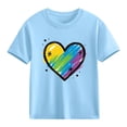 thumbnail image 2 of Piuwrlz Girl Graphic Shirts Tops Girls Short T-Shirts Sleeve Cotton Pullover Blue Size 4 Years, 2 of 10
