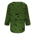 thumbnail image 4 of TAGOLD Womens Summer Plus Size Tops,Tops for Womens,Women's Fashion Three Quarter Sleeve Retro Round Neck Easter Printed Loose Tops Blouse, 4 of 5