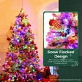 thumbnail image 4 of Funcid Christmas Tree 6ft Pre-lit Snow Flocked Hinged Christmas Tree 8 Adjustable Flash Rate Modes, Artificial Christmas Tree with 250 Colorful Lights, 640 PVC Branch Tips, Foldable Metal Stand, 4 of 8