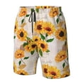 thumbnail image 5 of Kdxio Sunflower 5 Pattern Mens Casual Shorts - Drawstring Summer Beach Sports Shorts for Men, 5 of 9