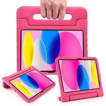 SaniMore iPad 10th Generation 2022 Case Kids, iPad 10.9 10th Gen Case for Children - Kiddie Series [Pencil Grove] [Handle Kickstand] Shockproof Boys Girls Cover, Rose