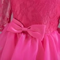 thumbnail image 6 of Edvintorg 3-10 Years Little Girls Dresses Kids Girls Solid Color Middle Sleeve Princess Dress Bow Tie Lace Mesh Cake Dress Party On Clearance, 6 of 7