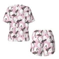 thumbnail image 5 of Kdxio Pineapple Flamingo Print Pajamas Sets for Women Short-Sleeved Pjs with Lounge Shorts Two Piece Sleepwear S-4XL, 5 of 9