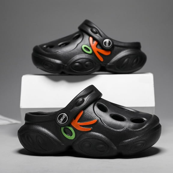 Boys Sandals Clogs For Kids Sandals Breathable Casual Outdoor Summer Shoes Lightweight Durable Footwear For Daily Wear School Play Black US SIZE:14.5