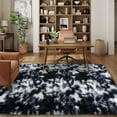 thumbnail image 5 of Javonne Fluffy Shag Rug for Bedroom,5'x7' Soft Shaggy Fuzzy Area Rugs for Living Room,Cute Furry Plush Kids Rugs Nursery Dorm Boys Girls Room Carpets, Tie-dye Black and White, 5 of 8