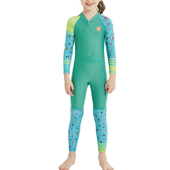 Kids Wetsuit Chid Wet Suit Children Wet Suits Anti-sunburn Swimming Wear Comfortable Wetsuits for Summer Swimming Surfing Diving Green L