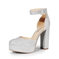 thumbnail image 1 of Sandalia DREAM PAIRS SDPU2419W Plata con Brillo Tacones Plataforma, 1 of 7