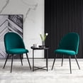 thumbnail image 2 of Dining Chair, Green Velvet, Metal Black legs, Set of 2 Side Chairs, 2 of 9