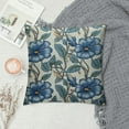 thumbnail image 2 of Fenyluxe Blue Floral Block Print Pillow Covers Light Blue Green Flowers Birds Monsoon Decorative Pillows Outdoor Farmhouse Cushion Case Pillowcase for Sofa Bed Room Decor 24x24in, 2 of 5