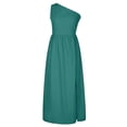 thumbnail image 3 of QLEICOM Summer Dress, Plus Size Casual Dresses, Women Sexy Solid Slimming Slit One Shoulder Sleeveless High Waist Long Dress, Beach Dress Sun Dresses Green XXL, 3 of 5