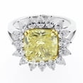 thumbnail image 3 of HeartsAndYou 1.5ct Natural Yellow Sapphire Pear Halo Engagement Ring 14k SOLID White Gold, 3 of 9