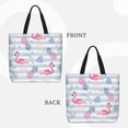 thumbnail image 2 of Disketp Flamingo and Pineapple Bolsa Tote de Lona para Mujer, Bolso de Hombro y Cruzado con Cierre de Cremallera, 2 of 7