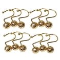 thumbnail image 2 of Ganchos para cortina de ducha con forma de bola para baño (juego de 12), 3 unidades, tipo 2 Tipo 2 - Oro, 2 of 9