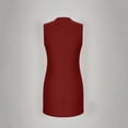 thumbnail image 6 of JGGSPWM Summer Dresses for Women Solid Color Button Loose Casual A Line Dress Sleeveless V-Neck Sundress Mini Dress Red L, 6 of 7