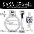 thumbnail image 6 of NANA Jewels Cushion Cut CZ Lucita Cubic Zirconia Engagement Ring Solitaire, 8.0mm 3.00ct Platinum Plated Size 9.5, 6 of 7