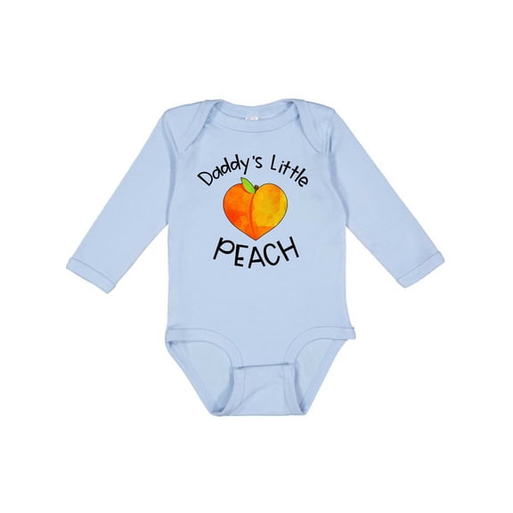 Inktastic Daddy's Little Peach Cute Peach Heart Boys or Girls Long Sleeve Baby Bodysuit