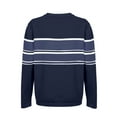 thumbnail image 4 of Gzhioc Women's Casual Round Neck Sweaters, Long Sleeve Striped Print Contrast Color Loose Knit Pullovers, 4 of 7