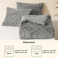 thumbnail image 6 of Warm Sherpa Fleece Queen Comforter Set, 3D Tufted Fluffy Grey Bedding for Winter, Soft 3 Pieces Shaggy Bed Set, 1 Comforter (90"x90") and 2 Pillowcases (20"x26"), 6 of 14