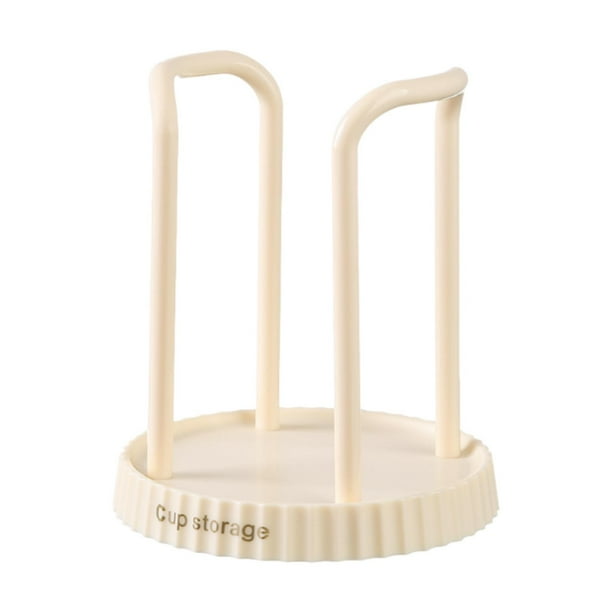 Portavasos Dispensador de tazas para baño Adorno Tapa Organizador Accesorios Taza de café Beige