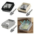 thumbnail image 5 of Yiran Medium Size Stainless Steel Semi Enclosed Cat Litter Box, Light Gray, 5 of 9