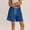c01Blue, variant on Arnsht Women's Elastic Waist Knee Length Casual Cotton Loose Comfort Breathable Bermuda Shorts with Drawstring Black S