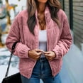 thumbnail image 5 of Vedolay Womens Winter Jacket Business Winter Work Lady Solid Button Coat Fall Coat Pink,L, 5 of 5