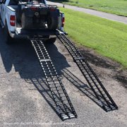 Titan Ramps Folding ATV Loading Ramps - Arched Aluminum Design - 2 Pack, 9 ft Black