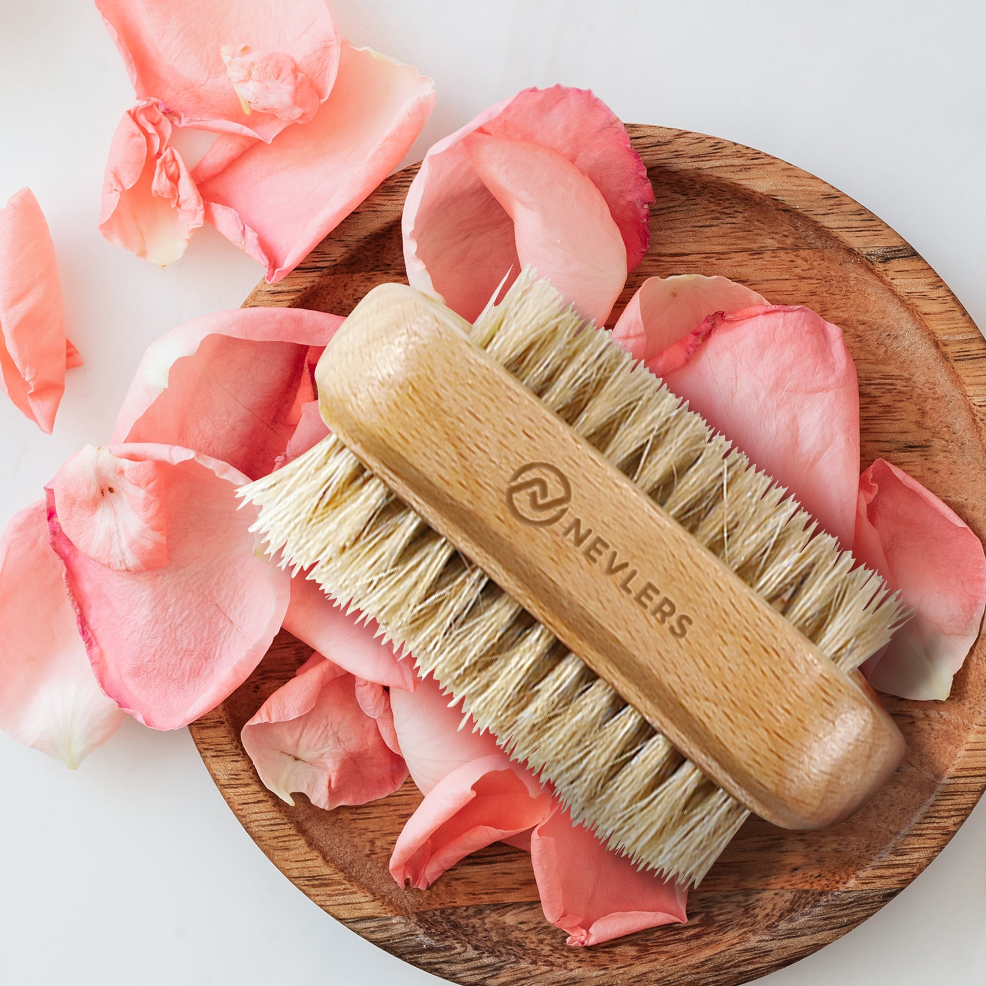 Nevlers Natural Boar Bristle Dry Body & Nail Brush Set | Exfoliate,  Massage, Rejuvenate