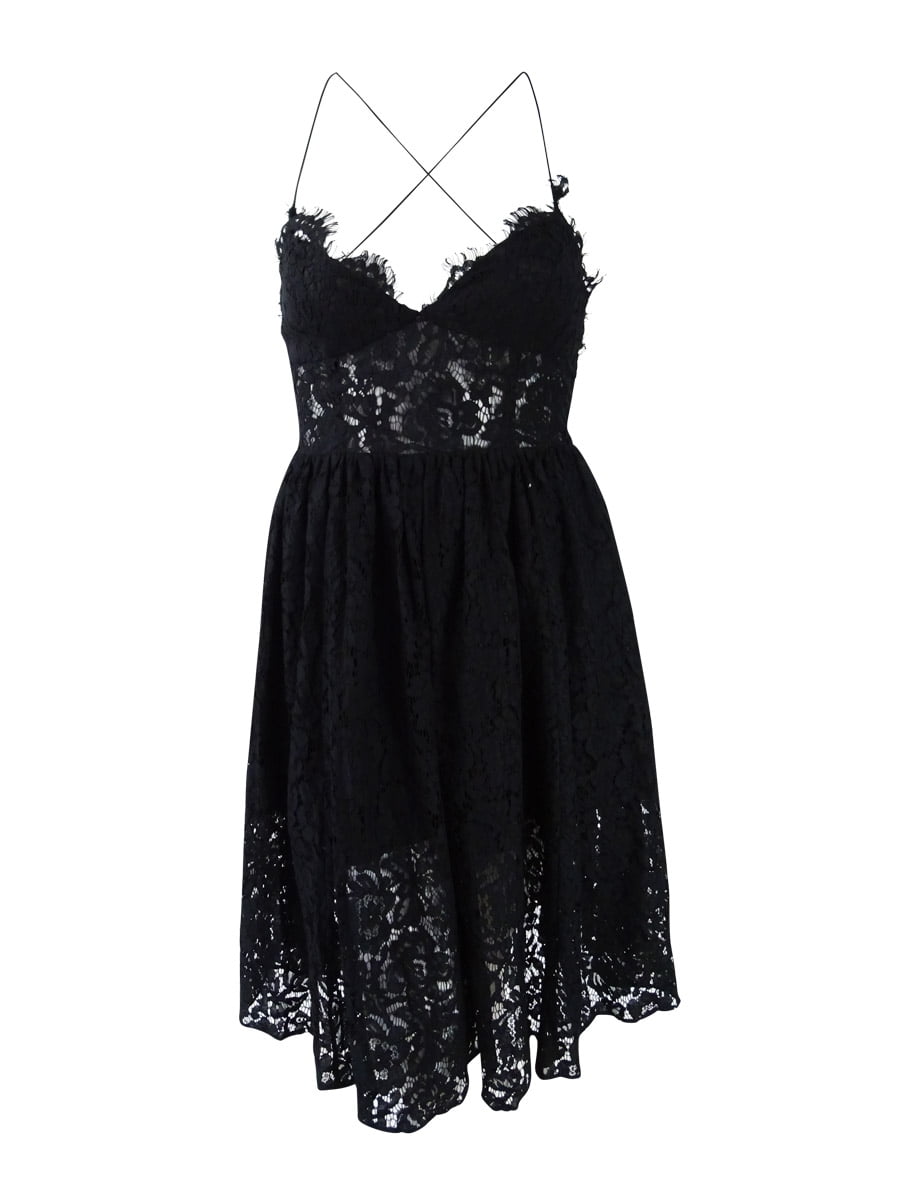 fame and partners black lace dress