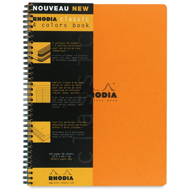 Rhodia 4 Color Book, 9" x 11.75", Orange