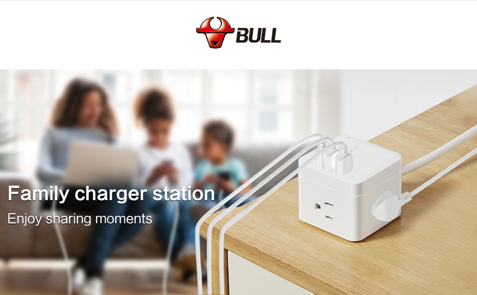 USB Charger Station, BULL USB Charging Station with 4 Port, Desktop USB Charging Station for Multiple Devices with Auto-Detecting USB Port(並行輸入品) BULL GN-USU2000 4-Port USB Charging Station User Manual