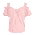 thumbnail image 4 of WEIWEN T Shirts for Women Plus Size Graphic Tee Dressy Casual Cotton Linen Top Loose Fit V Neck Short Sleeve Summer Blouse RD2, S, 4 of 4