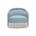 thumbnail image 3 of TOV Furniture Pamela Faded Blue Recycled Fabric Tassel Lounge Chair, 3 of 7