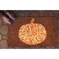 thumbnail image 5 of Entryways Halloween Scrolled Pumpkin Coir Indoor Outdoor Doormat, 17" x 28", Brown and Orange, 5 of 7